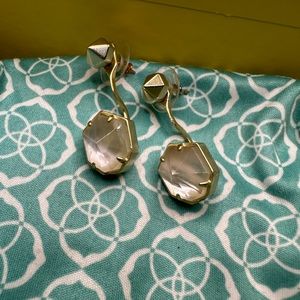 Kendra Scott Jordy Ear Jacket Earrings Gold and Ivory
